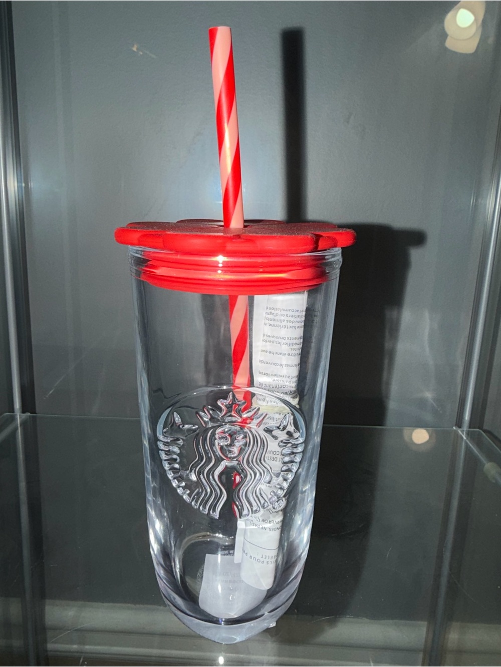 Starbucks Heart Glass Tumbler BNWT 16oz